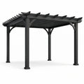 Pergola en bois noir et brun 300x300x250 cm - 2026