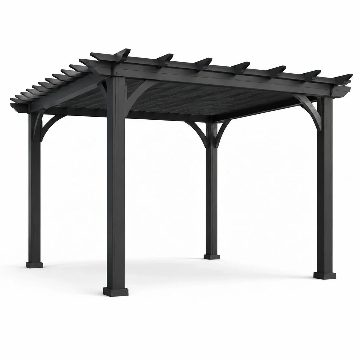 Pergola en bois noir et brun 300x300x250 cm - 2026