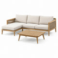 Ensemble de salon d'extérieur en bois et tissu beige - 2026