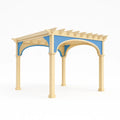 Pergola de jardin en bois et PVC beige et bleu 300x300x250 cm - 2026