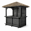 Kiosque bar de jardin en bois avec toit en chaume synthétique 200x150x250 cm - 2026
