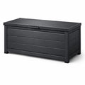 Coffre de rangement de jardin en aluminium noir 120x60x50 cm - 2026