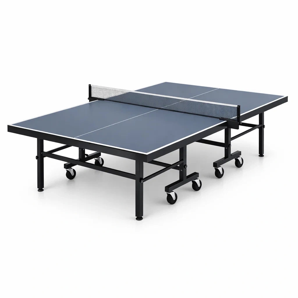 Table de ping-pong en mdf bleu avec roues et filet - 2026