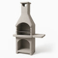 Barbecue en maçonnerie d'extérieur en béton gris avec grille en acier inoxydable 120 x 80 x 200 cm - 2026