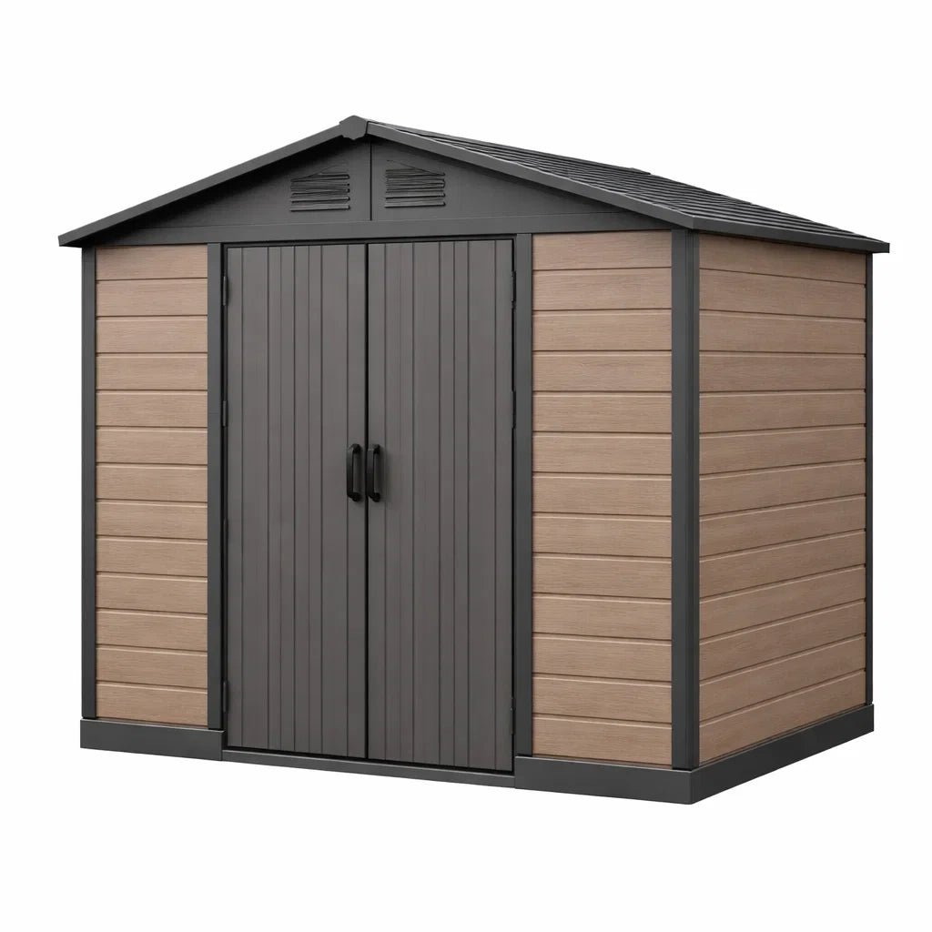 Abri de jardin en composite marron gris - 2026