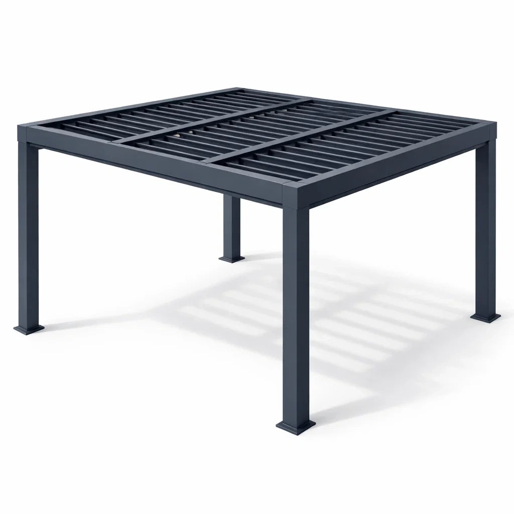 Pergola de jardin carrée en aluminium gris 300 x 300 x 230 cm - 2026