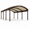 Abri voiture en métal avec toit en polycarbonate alvéolaire brun 500x300x250cm - 2026