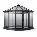 Serre octogonale en aluminium et verre trempé noir - 2026