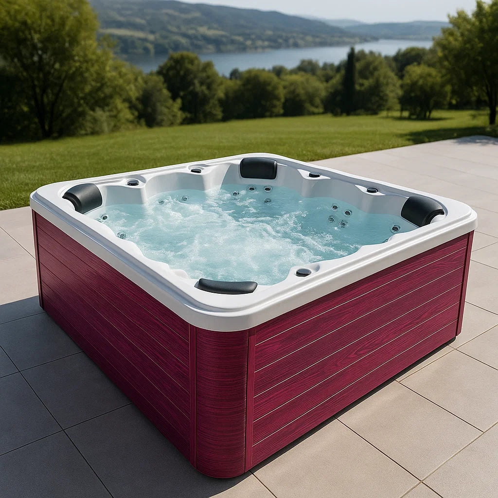 Spa Jacuzzi 5 Places Acrylique et Composite Blanc et Rouge - 2026