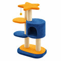Arbre à chat en peluche et sisal bleu et orange 40 x 30 x 70 cm - 2026