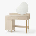 Coiffeuse en bois mdf beige avec miroir asymétrique - 2026