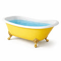 Baignoire îlot en acrylique jaune avec pieds dorés - 2026