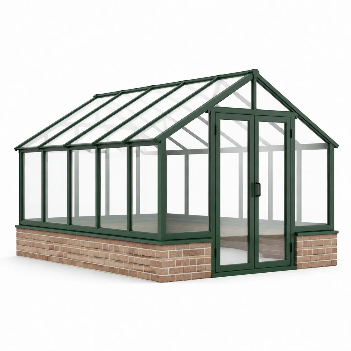 Serre en aluminium avec verre trempé 4mm et base en brique - 2026