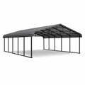 Abri de voiture en métal galvanisé gris 600x300x250 cm - 2026