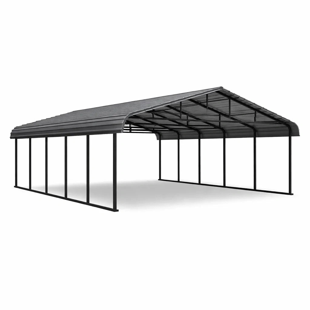 Abri de voiture en métal galvanisé gris 600x300x250 cm - 2026