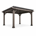 Pergola en aluminium et bois composite 340x340x240 cm Marron - 2026