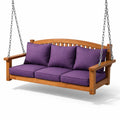 Balancelle de porche en bois d’acacia avec coussins violets - 2026