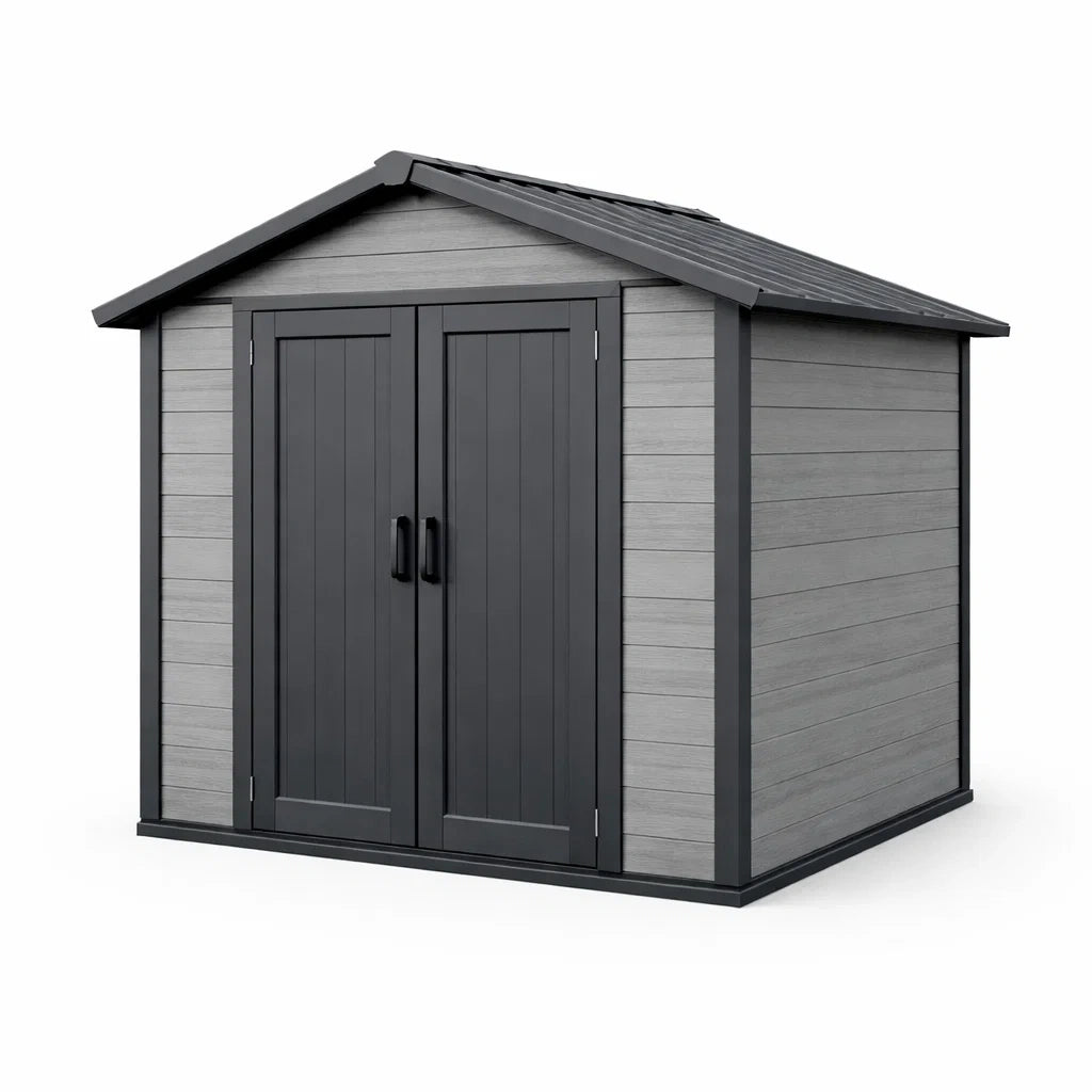 Abri de jardin en bois composite gris anthracite - 2026