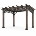 Pergola en bois d'acacia et acier brun/noir - 2026