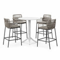 Ensemble de bar 5 pièces avec table en métal et chaises en corde - 2026