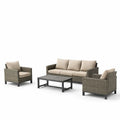 Ensemble de Mobilier de Jardin en Rotin avec Coussins Beige - 2026
