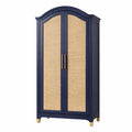 Armoire en Bois et Rotin Bleu 200x90x50 cm - 2026