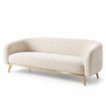 Canapé en tissu bouclé beige avec pieds en métal doré - 2026