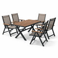 Ensemble table et chaises pliantes en aluminium et acacia 6 places - 2026