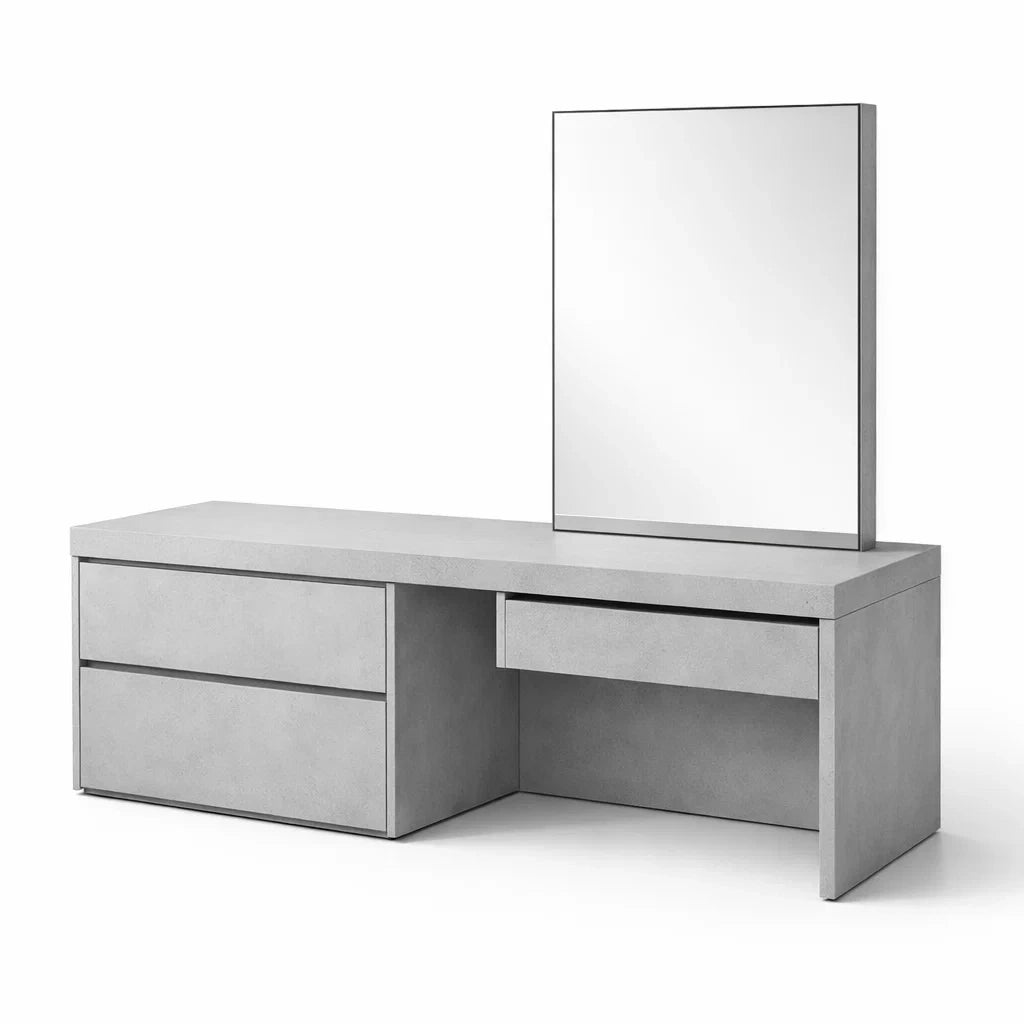 Coiffeuse en bois avec miroir en verre 150x40x75 cm - 2026