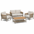 Set de jardin en aluminium avec assises en polyester et bois - 2026