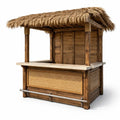 Kiosque bar de jardin en bois et rotin avec toit en paille - 2026