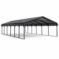 Abri voiture en métal gris 12 m x 6 m x 3 m - 2026