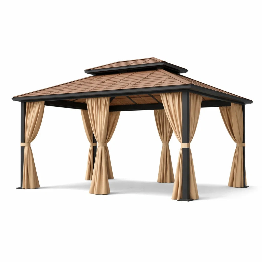 Pavillon en aluminium et polyester beige - 2026