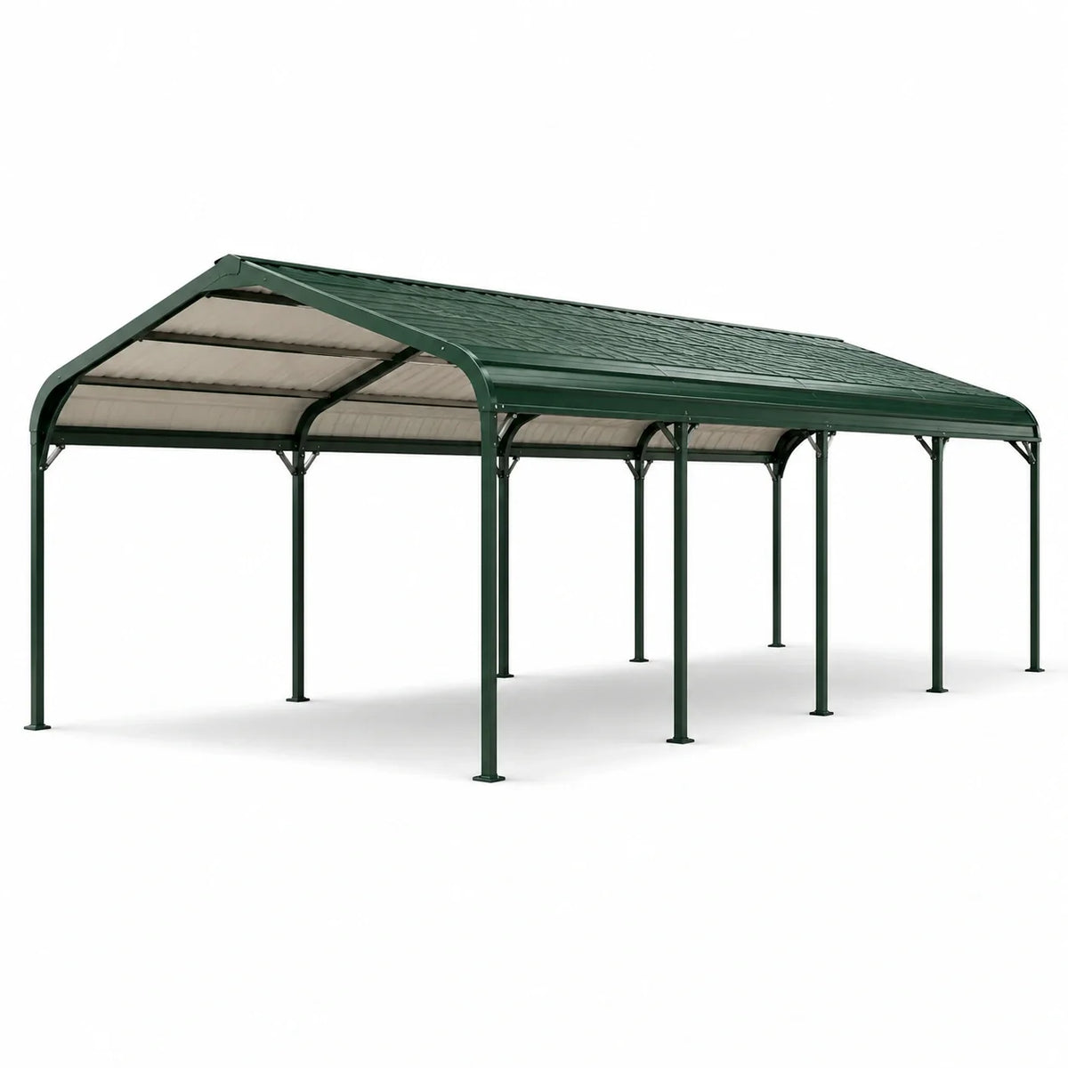 Abri voiture en métal vert 600x300 cm - 2026