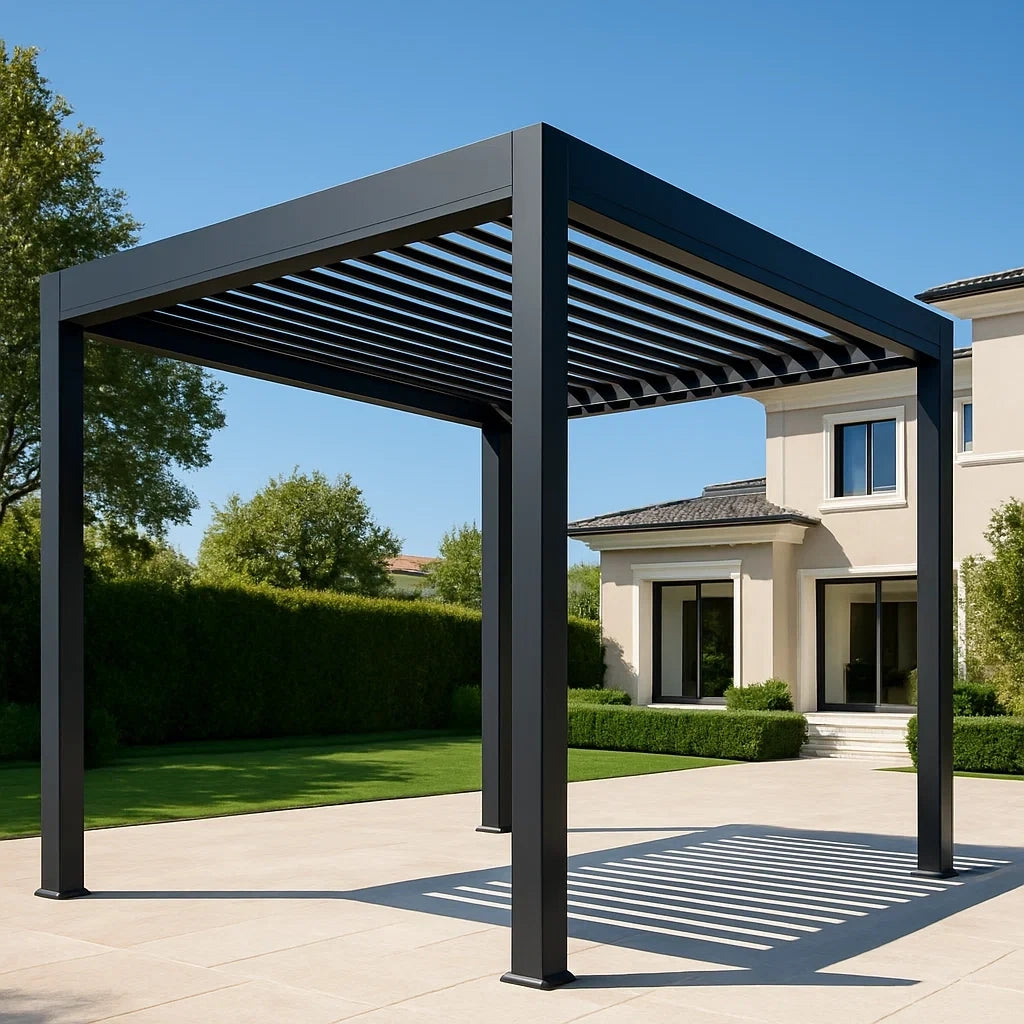 Pergolas d'extérieur pergola en aluminium 3x3 m noir avec lames orientables - 2026