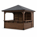 Kiosque bar de jardin en bois avec toit en bardeaux bitumineux - 2026