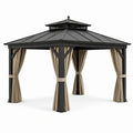 Pavillon d'extérieur en aluminium avec toit ventilé et rideaux - 2026