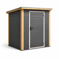 Abri de jardin en résine avec cadre en bois noir 180 x 130 x 210 cm - 2026