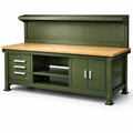 Établi en métal vert avec plateau en bois 150x75x90 cm - 2026