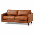 Canapé contemporain 2 places en similicuir marron cognac, 180 × 85 × 82 cm - 2026