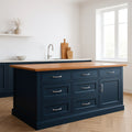 Îlots de cuisine avec rangements en bois massif bleu 150x75x90 cm - 2026