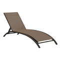 Chaise longue de jardin en aluminium et textilène marron 200 cm - 2026