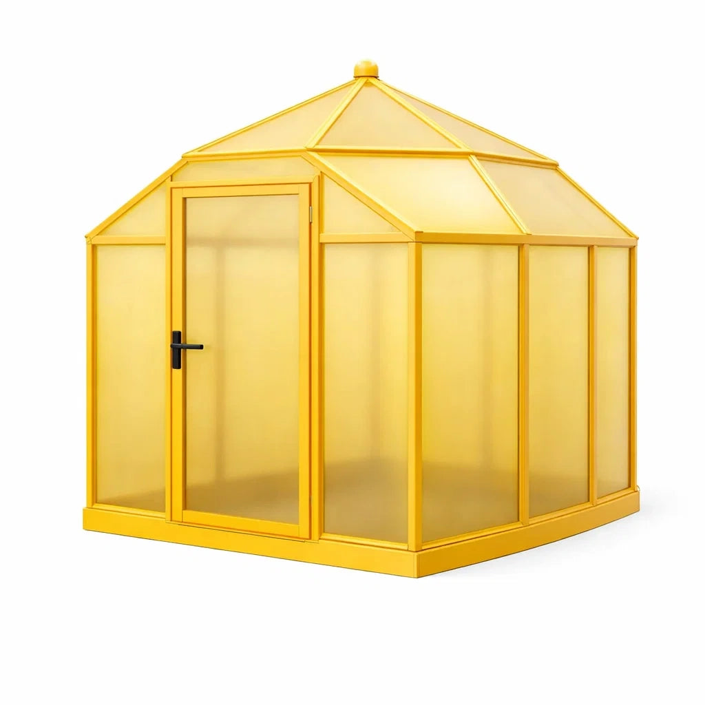 Serre de jardin en polycarbonate jaune avec structure en aluminium - 2026