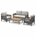 Ensemble de meubles de jardin en aluminium et acacia 4 pièces - 2026