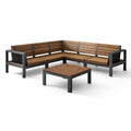 Ensemble de canapés en aluminium et bois brun - 2026