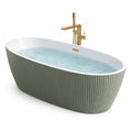 Baignoire îlot acrylique avec robinetterie en laiton doré - 2026