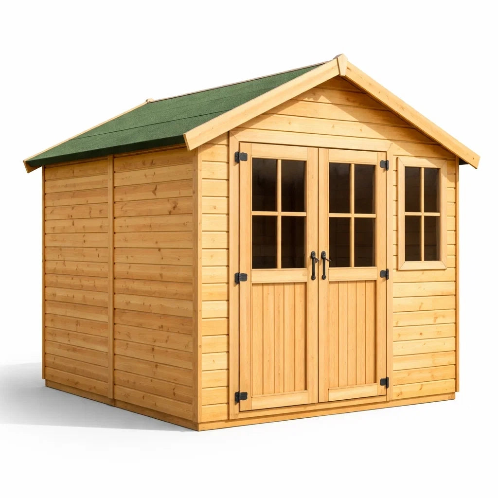 Abri de jardin en bois avec fenêtres et double porte - 2026