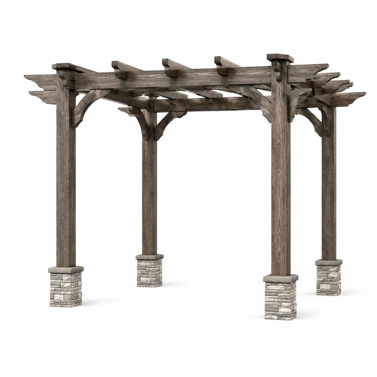 Pergola en Bois avec Base en Pierre - 2026