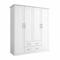 Armoire en Panneaux de Particules avec 4 Portes et 2 Tiroirs Blanc - 2026