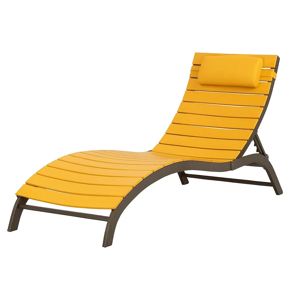 Chaise longue courbée en aluminium jaune - 2026